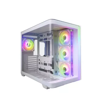 FSP M580-WP/Midi Tower/Transpar./White