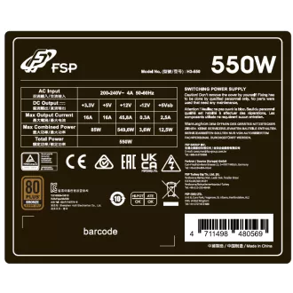 FSP HYPER 80  PRO/550W/ATX 3.0/80PLUS Bronze 230V/Bulk