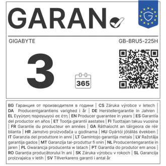 Gigabyte BRIX/GB-BRU5-225H/Mini/U5-225H/ne RAM/Intel int/ne OS/3R