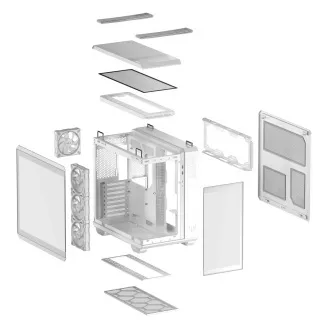 ASUSovo ohišje GT502 HORIZON WHITE,ARGB, TEMPERED GLASS