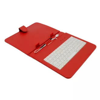 AIREN AiTab usnjeni etui 2 s tipkovnico USB 8" RED (CZ/SK/DE/UK/US... postavitev)