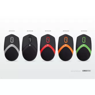 AMEI AM-M101R/Ergonomic/Optical/1 600 DPI/Wireless USB/Black-Red