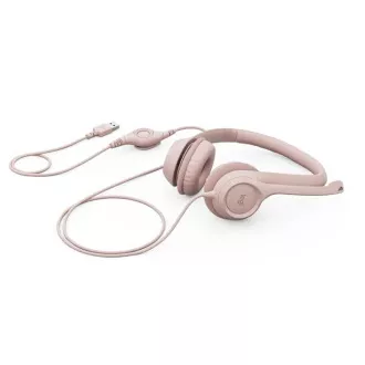 Nenadoma. komplet Logitech Stereo slušalke USB H390, roza