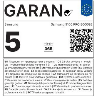 Samsung 9100 PRO/8TB/SSD/M.2 NVMe/Black/5R Samsung 9100 PRO/8TB/SSD/M.2 NVMe/Black/5R