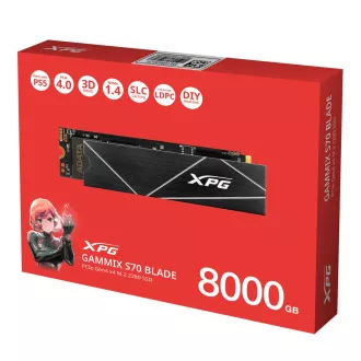 ADATA GAMMIX S70 BLADE/8TB/SSD/M.2 NVMe/črna/ hladilnik/5R