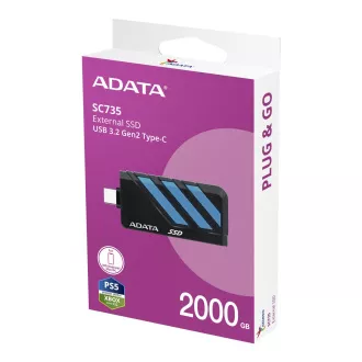 ADATA SC735/2TB/SSD/External/Blue/5R