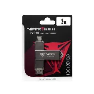 Patriot VIPER PVP30/2TB/SSD/External/Black/3R