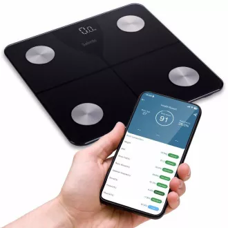 Salente SlimFit, pametna osebna diagnostična tehtnica za fitnes, Bluetooth, črna