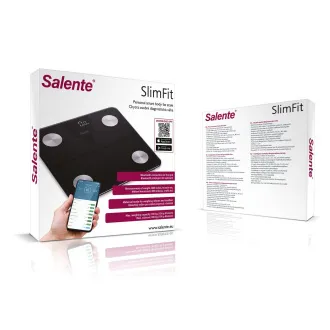 Salente SlimFit, pametna osebna diagnostična tehtnica za fitnes, Bluetooth, črna