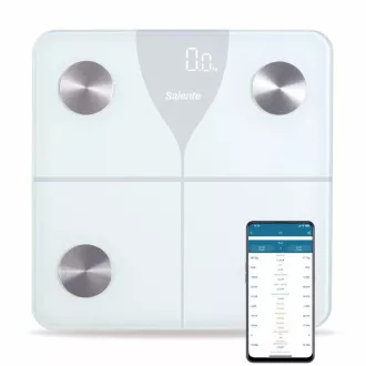 Salente SlimFit, pametna osebna diagnostična tehtnica za fitnes, Bluetooth, bela