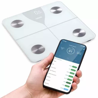 Salente SlimFit, pametna osebna diagnostična tehtnica za fitnes, Bluetooth, bela