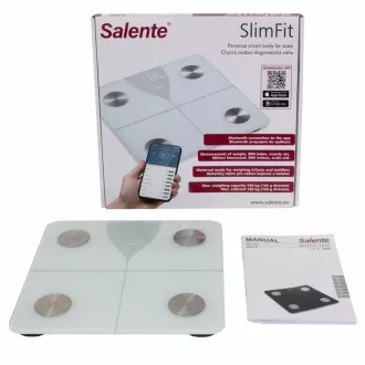 Salente SlimFit, pametna osebna diagnostična tehtnica za fitnes, Bluetooth, bela