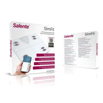 Salente SlimFit, pametna osebna diagnostična tehtnica za fitnes, Bluetooth, bela