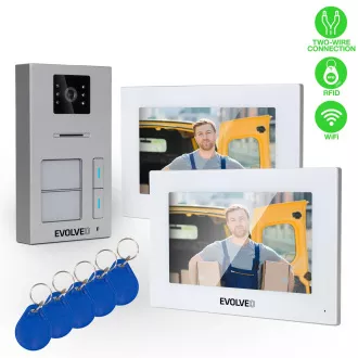 EVOLVEO DoorPhone AP2-2 žični videotelefon za dve stanovanji z aplikacijo, bel