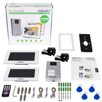 EVOLVEO DoorPhone AP2-2 žični videotelefon za dve stanovanji z aplikacijo, bel