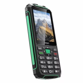 EVOLVEO StrongPhone W4, IP68 odporen telefon z dvema karticama SIM, 2,8-palčni LCD, 2500 mAh, Powerbank, črno-zelen