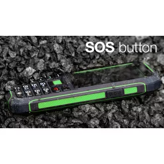 EVOLVEO StrongPhone W4, IP68 odporen telefon z dvema karticama SIM, 2,8-palčni LCD, 2500 mAh, Powerbank, črno-zelen