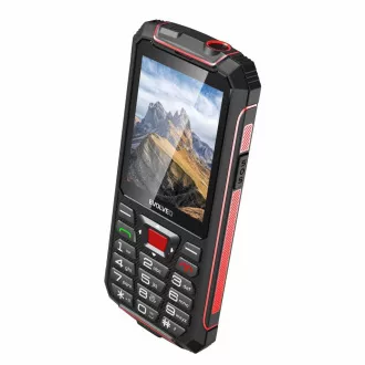 EVOLVEO StrongPhone W4, IP68 odporen telefon z dvema karticama SIM, 2,8-palčni LCD, 2500 mAh, Powerbank, črna in rdeča