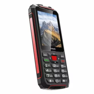 EVOLVEO StrongPhone W4, IP68 odporen telefon z dvema karticama SIM, 2,8-palčni LCD, 2500 mAh, Powerbank, črna in rdeča