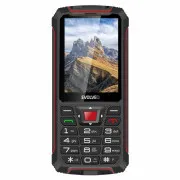 EVOLVEO StrongPhone W4, IP68 odporen telefon z dvema karticama SIM, 2,8-palčni LCD, 2500 mAh, Powerbank, črna in rdeča