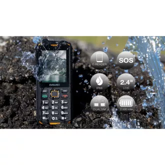 EVOLVEO StrongPhone X5, vodoodporen vzdržljiv telefon z dvema karticama SIM, črno-oranžen EVOLVEO StrongPhone X5, vodoodporen vzdržljiv telefon z dvema karticama SIM, črno-oranžen
