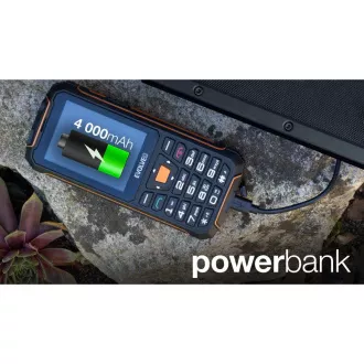 EVOLVEO StrongPhone Z6, IP68 odporen telefon z dvema karticama SIM, 2,8" LCD, 4000 mAh, Powerbank, črno-oranžen