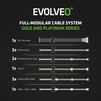 EVOLVEO G750,750W,ATX3.1,14cm,aPFC,80 GOLD,3YRW