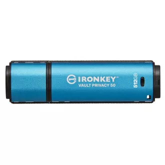 Kingston Ironkey Vault Privacy 50/512GB/USB 3.2/USB-A/modra