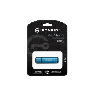 Kingston Ironkey Vault Privacy 50/512GB/USB 3.2/USB-A/modra