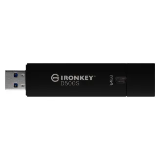 Kingston Ironkey D500S/64GB/USB 3.2/USB-A/črna