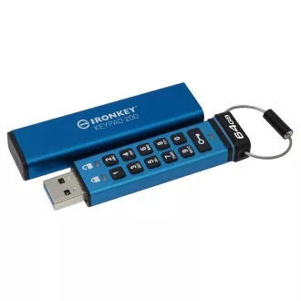 Kingston IronKey Keypad 200/64GB/USB 3.2/USB-A/modra Kingston IronKey Keypad 200/64GB/USB 3.2/USB-A/modra