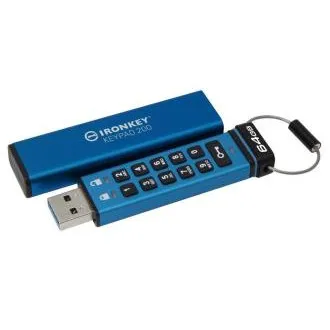 Kingston IronKey Keypad 200/64GB/USB 3.2/USB-A/modra