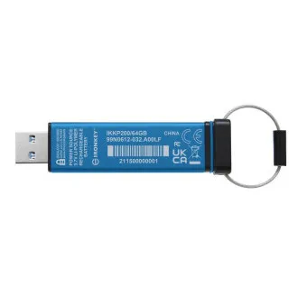 Kingston IronKey Keypad 200/64GB/USB 3.2/USB-A/modra
