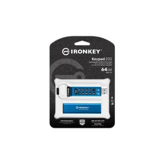 Kingston IronKey Keypad 200/64GB/USB 3.2/USB-A/modra