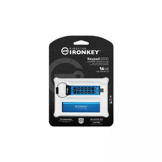 Kingston Ironkey Keypad 200C/16GB/USB 3.0/USB-C/modra