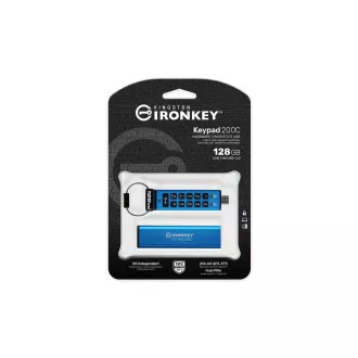 Kingston Ironkey Keypad 200C/128GB/USB 3.0/USB-C/modra