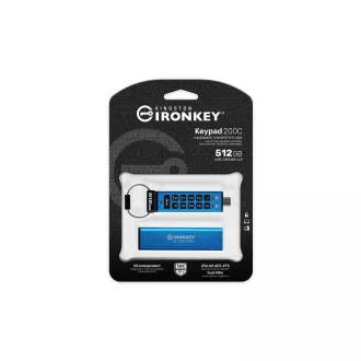 Kingston IronKey Keypad 200C/512GB/USB 3.2/USB-C/modra