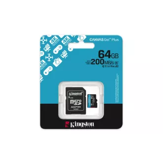 Adapter Kingston Canvas Go Plus A2/Micro SDXC/64GB/UHS-I U3/Class 10/