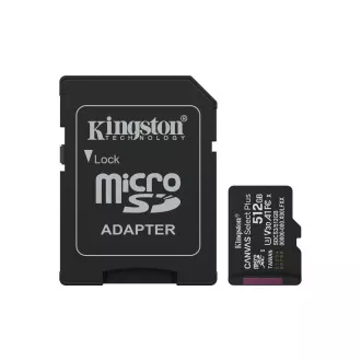 Adapter Kingston Canvas Select Plus/Micro SDXC/512GB/UHS-I U3/Class 10/