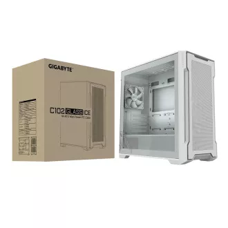 GIGABYTE C102 GLASS ICE/Midi Tower/Transpar./White