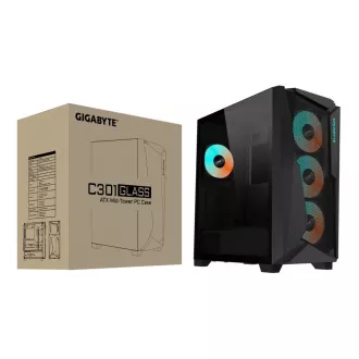 GIGABYTE C301 GLASS/Midi Tower/Transpar./Črna
