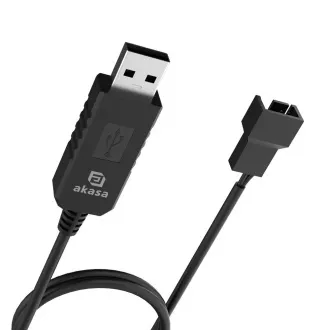 AKASA - kabel za pretvornik napetosti od 5V do 12V DC Step-Up za USB na 3-pinski in 4-pinski PC ventilator