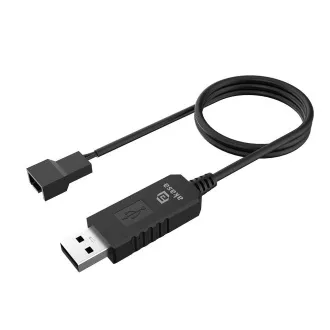 AKASA - kabel za pretvornik napetosti od 5V do 12V DC Step-Up za USB na 3-pinski in 4-pinski PC ventilator