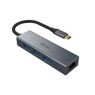 AKASA - USB Type-C 4-v-1 vozlišče z ethernetom AKASA - USB Type-C 4-v-1 vozlišče z ethernetom