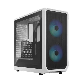 Fractal Design Focus 2 RGB White TG Clear Tint/Midi Tower/Transpar./Black and White