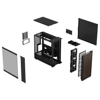 Fractal North XL/Midi Tower/Transpar./Črna