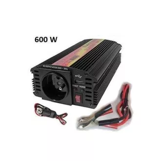 Napetostni pretvornik Carspa CAR600U-242 24V/230V USB 600W, modificiran sinus