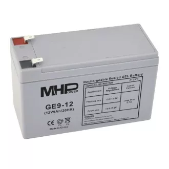MHPower GE9-12 Gel baterija 12V/9Ah, Faston F2 - 6,3 mm, globok cikel