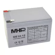 MHPower GE14-12 Gel baterija 12V/14Ah, Faston F2 - 6,3 mm, Deep Cycle
