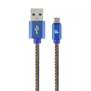 Gembird pleteni kabel iz džinsa USB-A/mikroUSB 1m